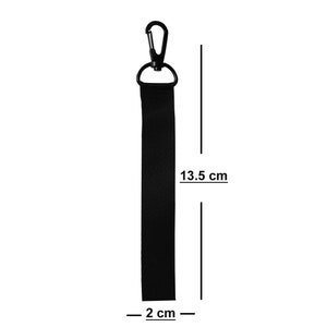 May include: Black strap with a metal clip, measuring 13.5 inches long and 2 inches wide.