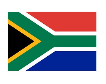 Set of 2 x South Africa Flag Iron on Screen Print Transfers for Fabrics Machine Washable South African Flag patch