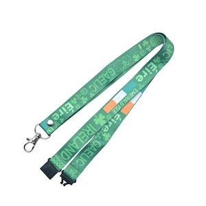 Ireland Lanyard - neck strap, ID HOLDER Safety breakaway clip Irish symbols