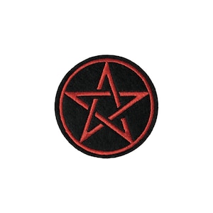 PENTAGRAM iron on sew on embroidered patch motif Pagan wicca circle