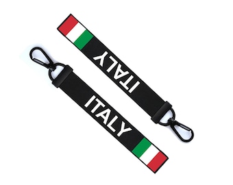 Italy Flag Key Chain Keyring Luggage Tag Zipper Pull Bag Italian Key Ring