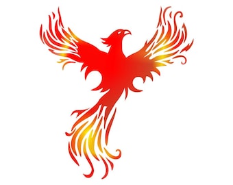 phoenix rising iron on Screen print Transfer for fabrics