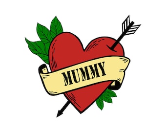 Mama-Herz-Pfeil VORÜBERGEHENDES TATTOO hält eine Woche Muttertag Mama ewige Liebe Mama Mama