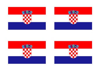 4 x Croatia Flag Iron on Screen print Fabric Applique machine washable transfer Croatian Flag