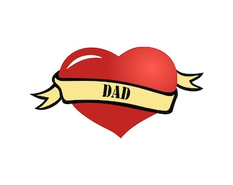 Papá Corazón Tatuaje Temporal papá amor Regalo del día del padre Padre