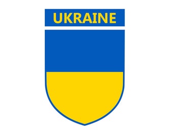 Ukraine Team Crest Iron on Screen Print Transfers for Fabrics Machine Washable Ukrainian Flag Crest patch