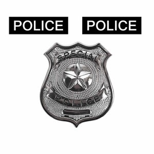 Set of 3 Iron on Police Screen Print Transfers for Fabrics Machine Washable Security patch