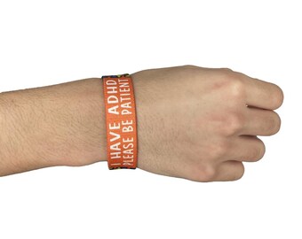 Tengo TDAH, por favor, tenga paciencia. Pulsera elástica. Pulsera. Rompecabezas en zigzag.