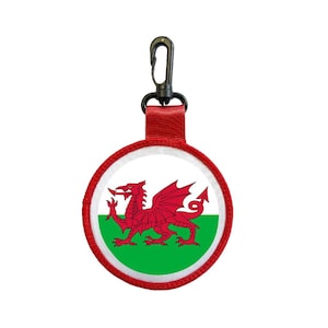 Wales Flag Luggage Tag Pull Bag Key Ring Keyring Welsh dragon