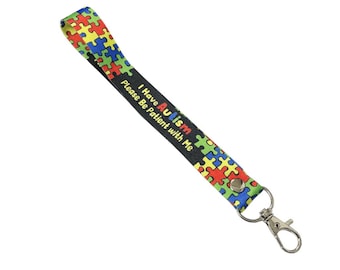 Tengo autismo Cadena Llavero Etiqueta de equipaje Tirador de cremallera Bolso Llavero Etiqueta médica