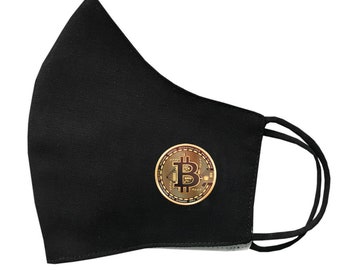 Bitcoin printed Mask Protective Covering Washable Reusable Breathable cryoto coin