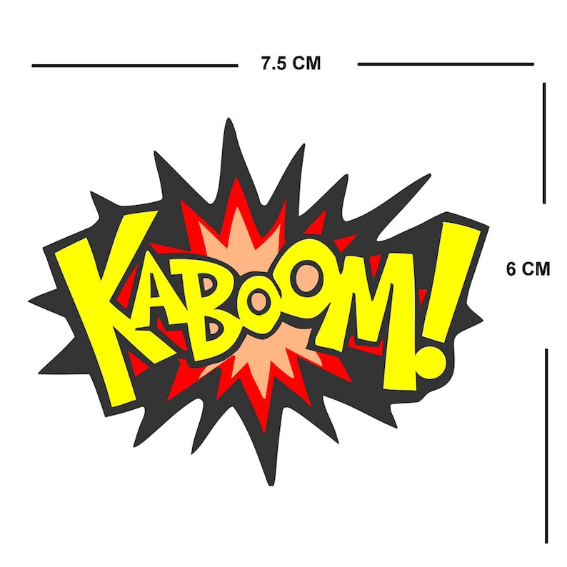 Set of 2 Kaboom Iron on Screen Print Transfers for Fabrics Machine ...