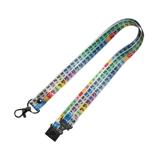 Periodic Table Print Lanyard Neck Strap ID Holder Safety 