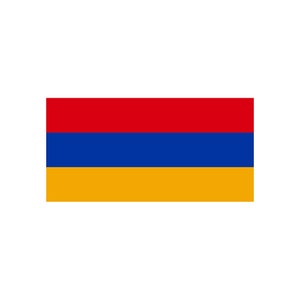 May include: The flag of Armenia features three horizontal stripes: red at the top, blue in the middle, and orange at the bottom.