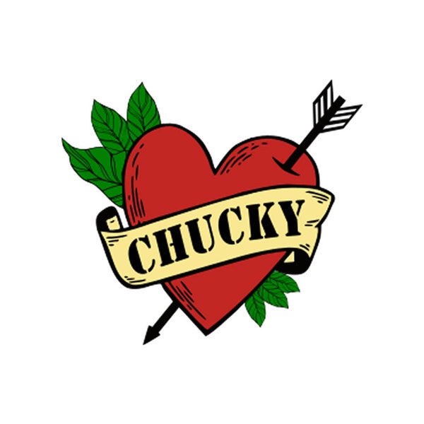 Chucky Heart arrow TIJDELIJKE TATTOO Waterdicht voor altijd liefde Halloween