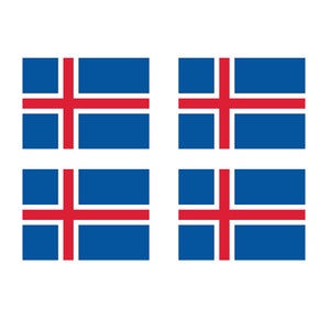 Lot de 4 transferts thermocollants drapeau de l'Islande pour tissus Équipe islandaise