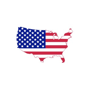 USA Karte Aufbügeln Siebdruck Stoff Applikation maschinenwaschbar transferierbar USA FLAGGE
