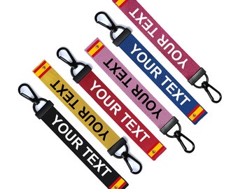 Personalised Spanish Flag Key Chain Keyring Luggage Tag Zipper Pull Bag Ring Key Ring South Spain
