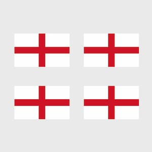 Set di 4 tatuaggi temporanei con bandiera INGHILTERRA, impermeabili, durano 1 settimana. Bandiera per il supporto nazionale delle sei nazioni, rugby, calcio, cricket. BANDIERA INGLESE