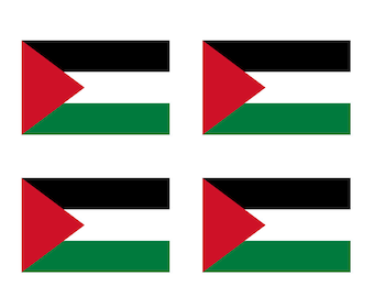 Set of 4 x Palestinian Flag Temporary Tattoo Waterproof Free Palestine Support