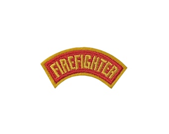 Firefighter Embroidery Patch Iron on or Sew on Embroidered Transfer fire fighter