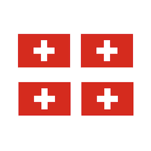 Set of 4 x Switzerland Flag Temporary Tattoo Lasts 1 week Swiss Team world cup
