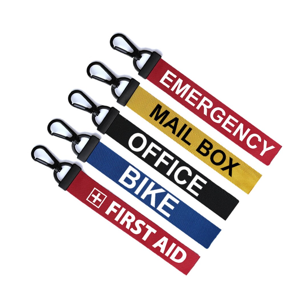 Set of 5 X Key Ring Luggage Tag Zipper Pull Keyring Bag Key Chain