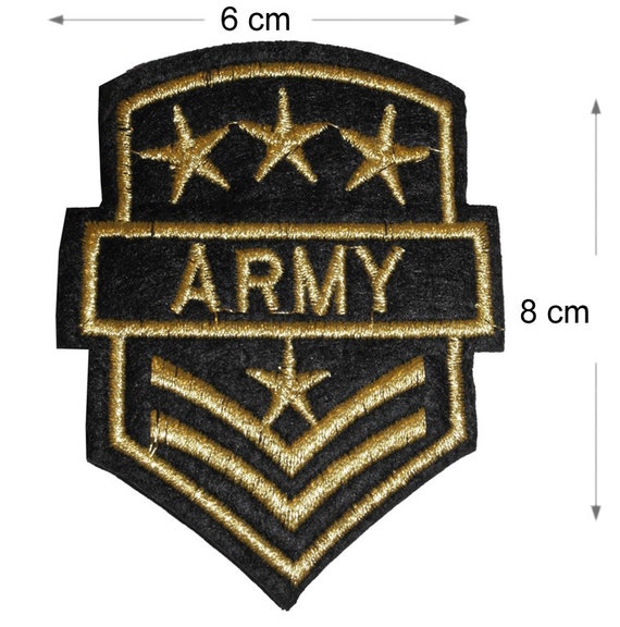Army Punk Letters Labels Black Patches for clothes iron on stickers clothes  Patch badges DIY Jacket Jeans Embroidery