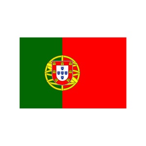 以下が含まれることがあります： ポルトガルの国旗は、縦長の二色旗で、左側が緑色、右側が赤色です。国章は、2色の境界線上に配置されています。