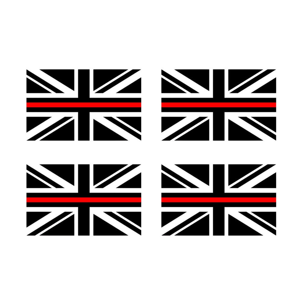 Set of 4 X Thin Red Line Flag Iron on Screen Print Transfers for ...