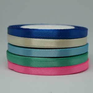 25 Meter doppelseitige Satin BandRolle von 6 MM - 25 MM Farben erhältlich