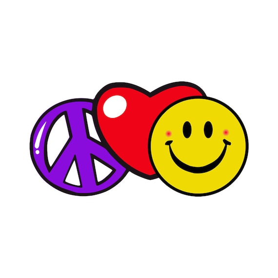 peace‥smile Peace Love and Happiness Temporary Tattoo Lasts 1 Week