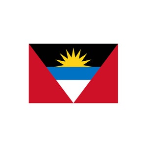 Set of 2 x Antigua and Barbuda Flag Iron on Screen Print Transfers for Fabrics
