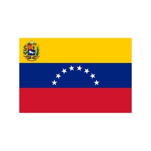 Set of 2 x Venezuela Flag Iron on Screen Print transfer for fabric Machine Washable Venezuelan Flag