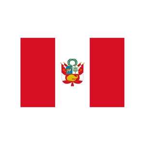 Conjunto de 2 x Perú FLAG hierro en transferencias de serigrafía para telas máquina parche lavable bandera peruana