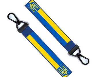 Ukraine Flag Coat of arms Keyring Luggage Tag Zipper Pull Bag Key Ring Chain