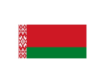 Set of 2 x Belarus Flag Iron on Screen Print Transfers for Fabrics Machine Washable Belarusian patch