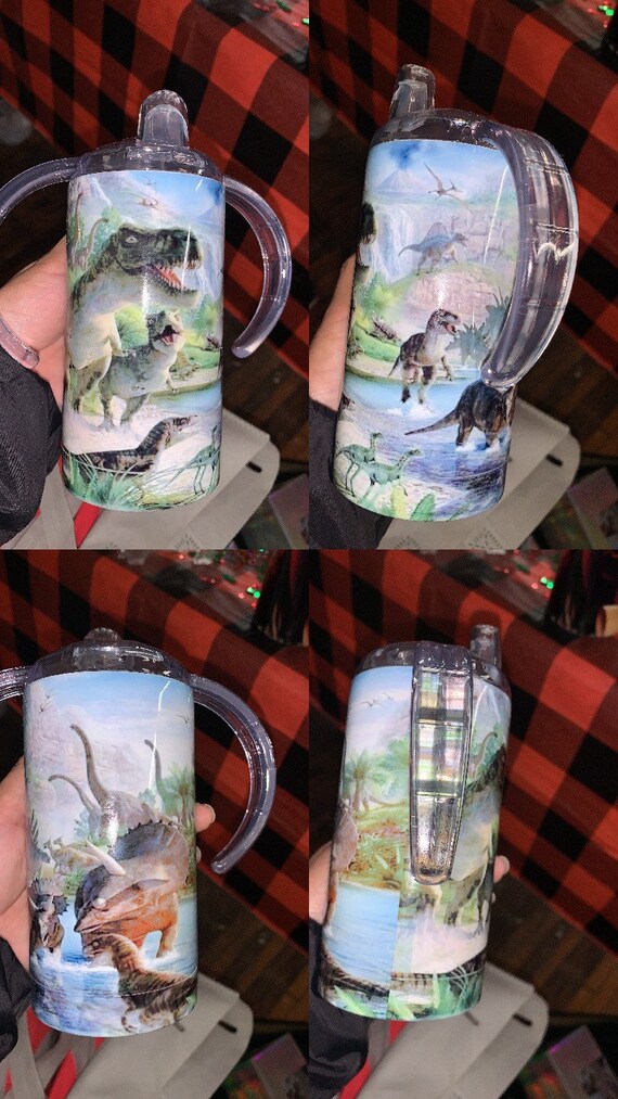 Dinosaur sippy cup / tumbler 2 in 1