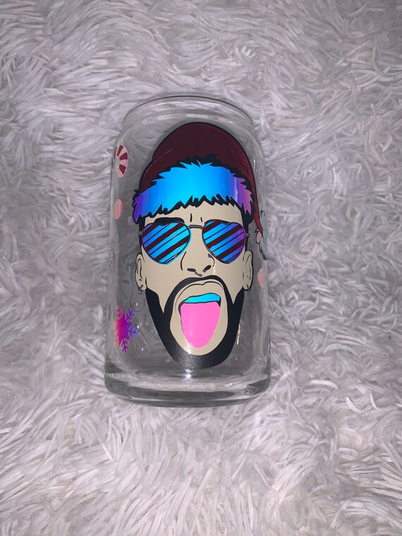 Bad bunny Christmas glass beer can cup