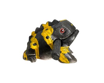 1.5" Wooden Musical Frog - Yellow Dart Design | Percussion Instrument
