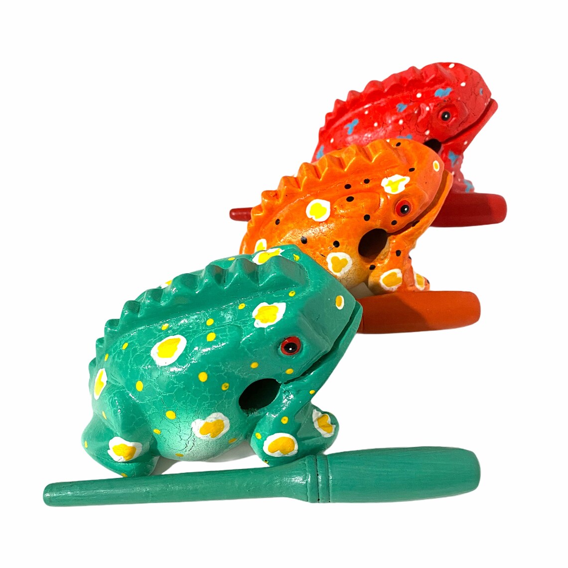 Colorful Wooden Musical Frog Percussion Instrument Etsy