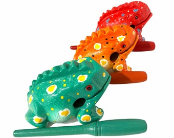 Colorful Wooden Musical Frog Percussion Instrument/Personalizable