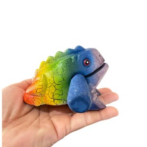 3&quot; Medium Rainbow Frog Musical  Percussion Instrument