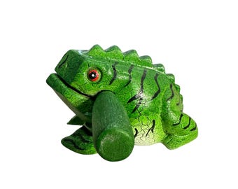 4" Wooden Musical Frog - Forest Design | Percussion Instrument