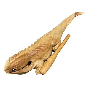 Wooden Musical Iguana Percussion Instrument