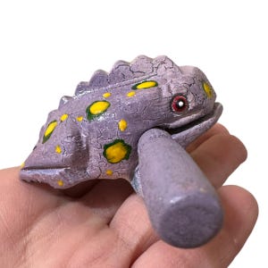 1.5&quot; Small Lavender Frog Musical  Percussion Instrument/ Personalized Wooden Frog