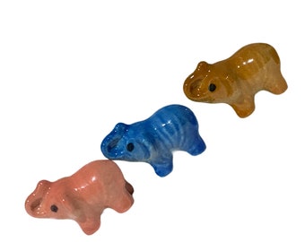 Miniature Ceramic Elephant Figurine