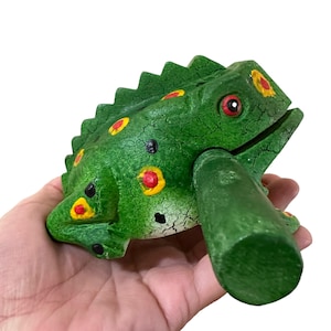 4&quot; Large Wooden Musical Spring Frog Percussion Instrument