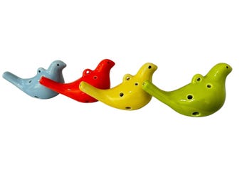 Ceramic Bird Ocarina - 6-Hole Musical Instrument - Kids Music Toy