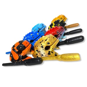 1.5&quot; Small Painted Wooden Musical Frog Percussion Instrument